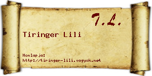 Tiringer Lili névjegykártya