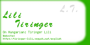 lili tiringer business card